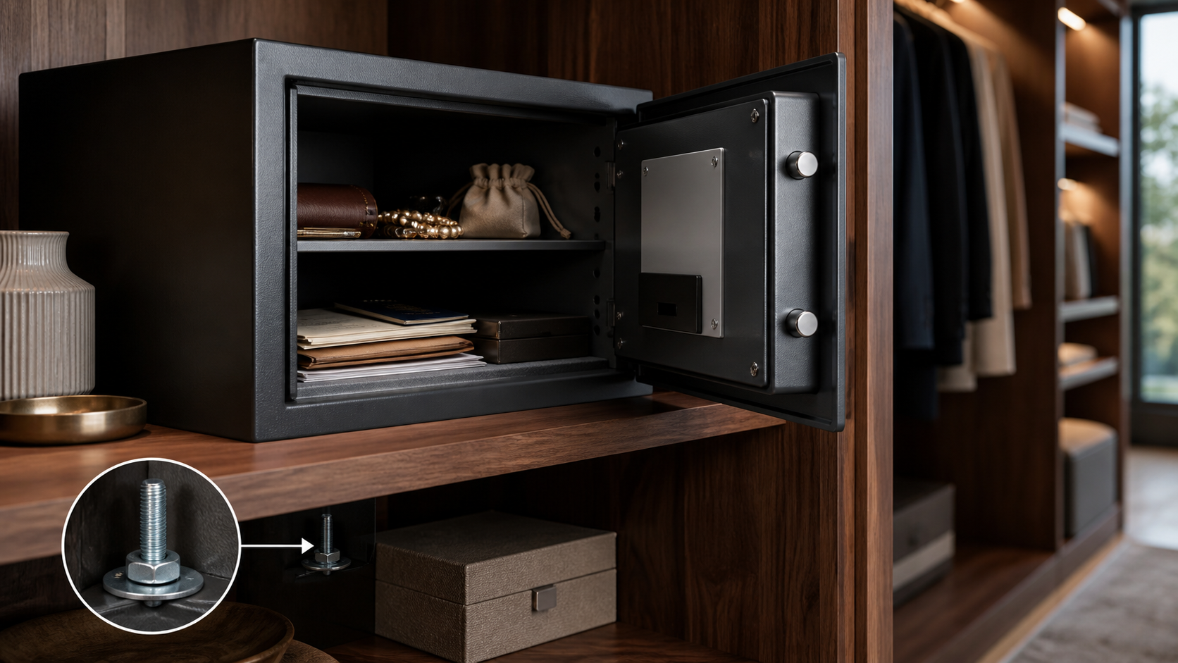 Discreet home safe installation for documents and valuables