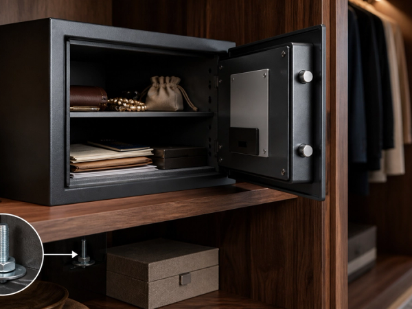 Discreet home safe installation for documents and valuables