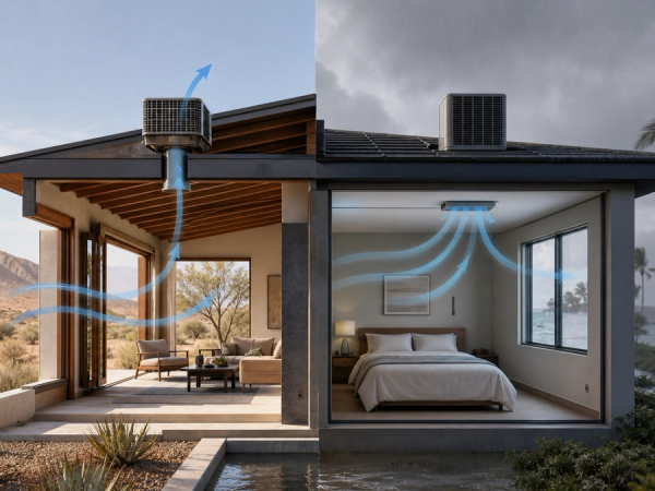 Evaporative Cooler vs Air Conditioner shown in a practical side-by-side comparison