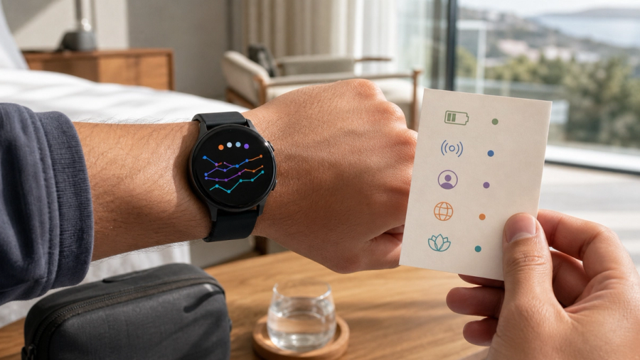Wearer reviews an unbranded smartwatch and a five-point checklist for battery, sensors, AI insights, availability and wellness limits.