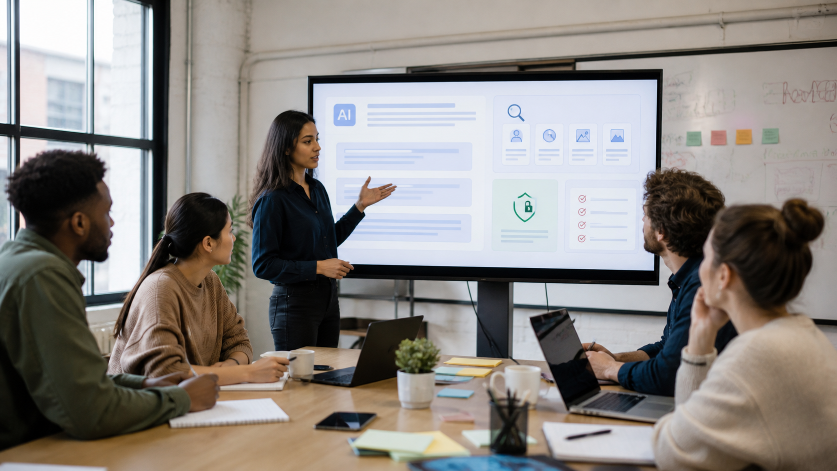 Editorial scene illustrating AI Literacy: A Practical Framework for Work and Study