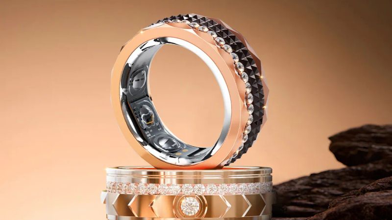 An artistically rendered image of a futuristic, glowing ring.