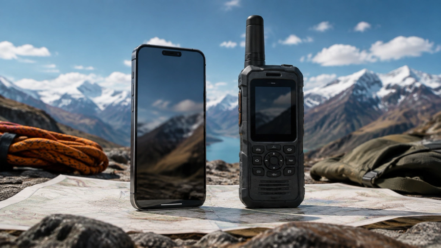 Smartphone satellite feature compared with dedicated satellite communicator for off-grid travel