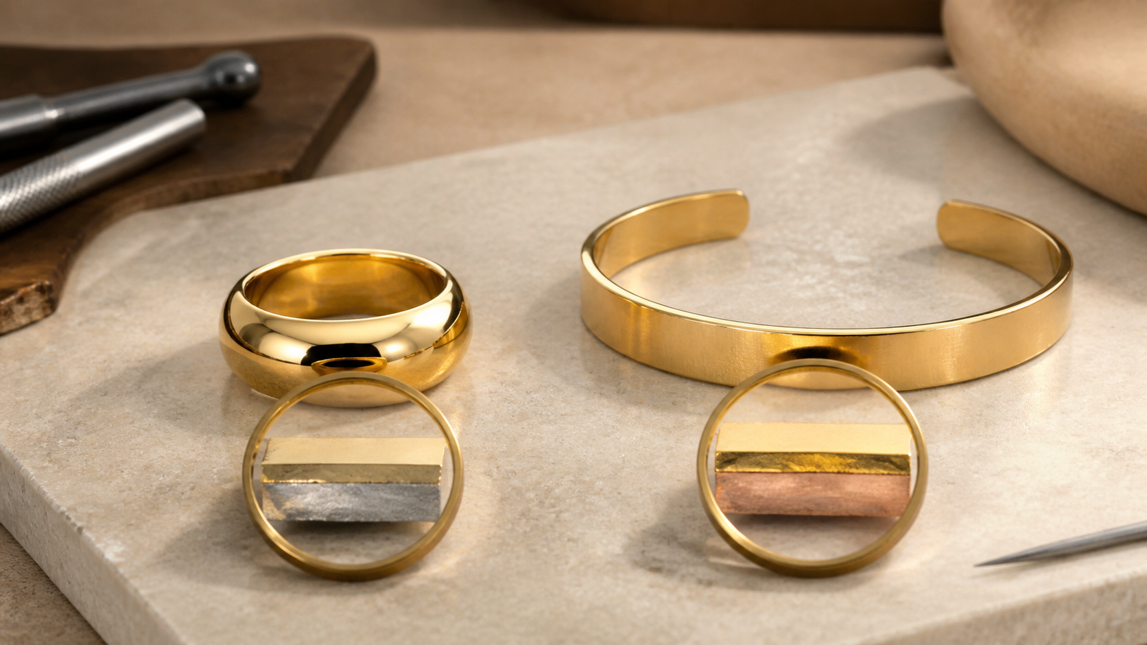 Gold Vermeil vs Gold Plated shown as a practical comparison