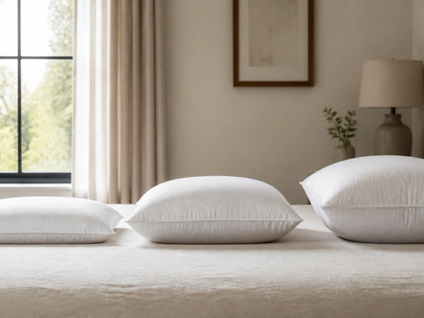 Three pillow lofts and contours arranged for different sleeping positions