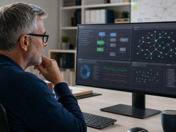 Developer reviewing the maintenance risks of an AI-generated codebase