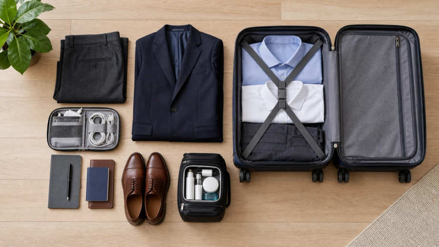 Three-day business travel carry-on packing system