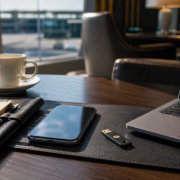 Travel security setup with a phone, laptop and hardware authentication key