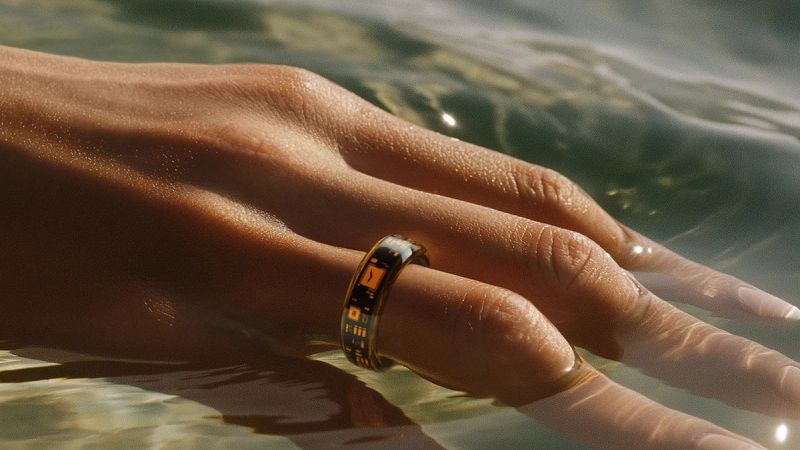 The Vertu AI Diamond Ring, showcasing the seamless integration of a brilliant diamond into the smart ring's ceramic body.