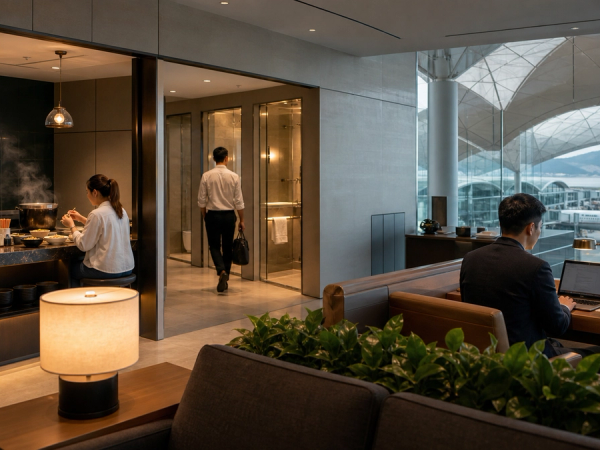 Hong Kong lounge options compared by dining, showers, work and gate location