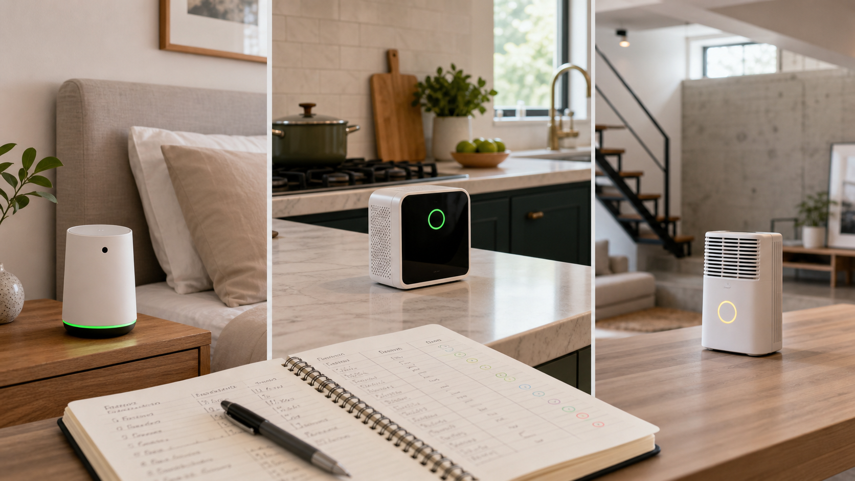 Indoor air-quality monitors compared across bedroom, kitchen and basement use cases