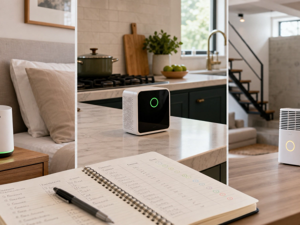 Indoor air-quality monitors compared across bedroom, kitchen and basement use cases