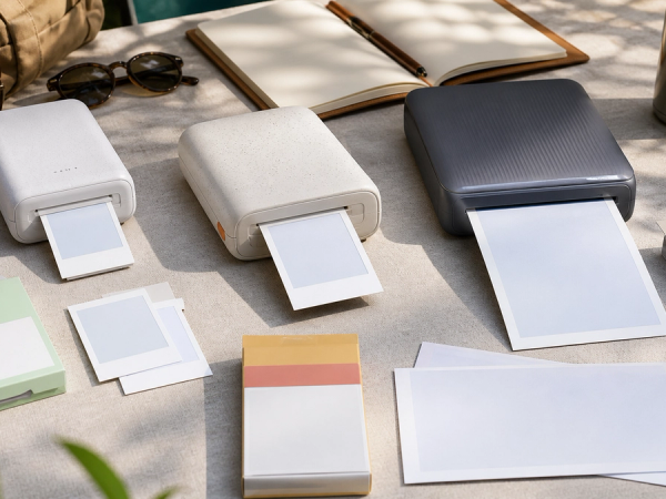 Pocket, instant-film and dye-sub portable photo printers compared by output size