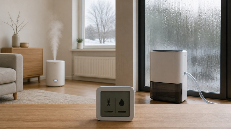 Humidifier vs Dehumidifier shown in a practical side-by-side comparison