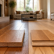 Hardwood vs Engineered Wood Flooring shown as a practical side-by-side comparison