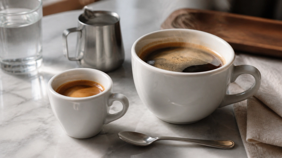 Espresso vs Americano shown in a practical side-by-side comparison