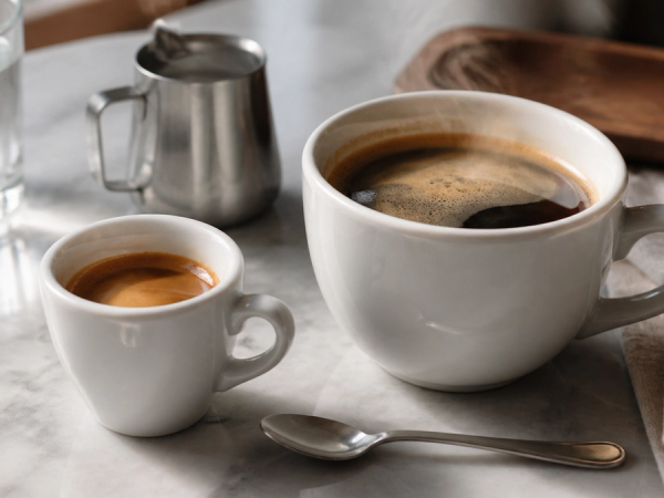 Espresso vs Americano shown in a practical side-by-side comparison