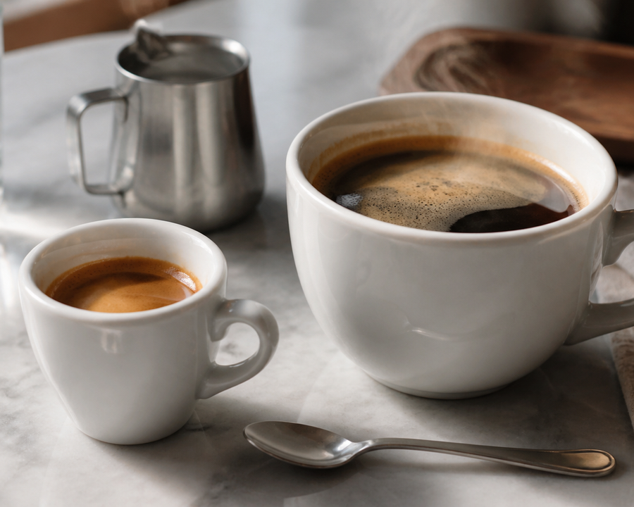 Espresso vs Americano shown in a practical side-by-side comparison