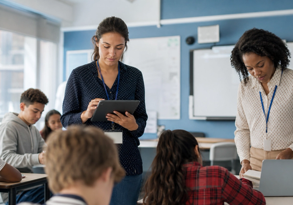 Editorial scene illustrating AI Tools for Education: A Governance-First Selection Guide