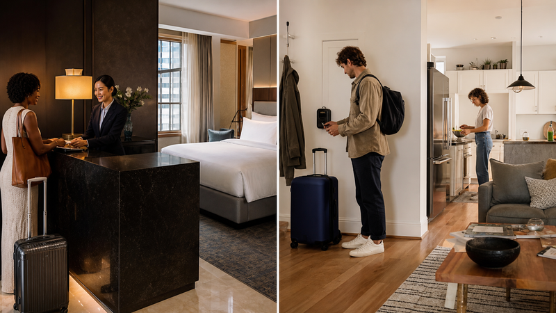 Hotel vs Airbnb shown in a practical side-by-side comparison