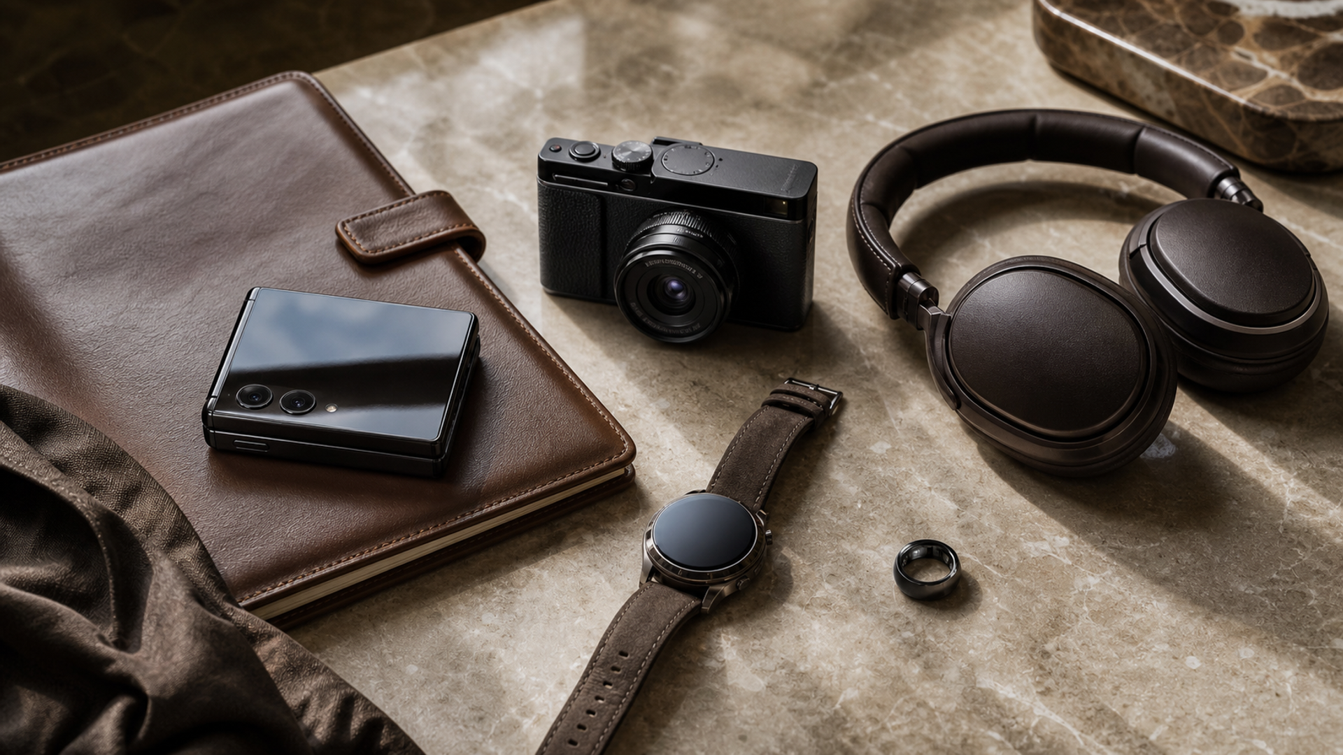Luxury technology shortlist including a foldable phone camera headphones watch and smart ring
