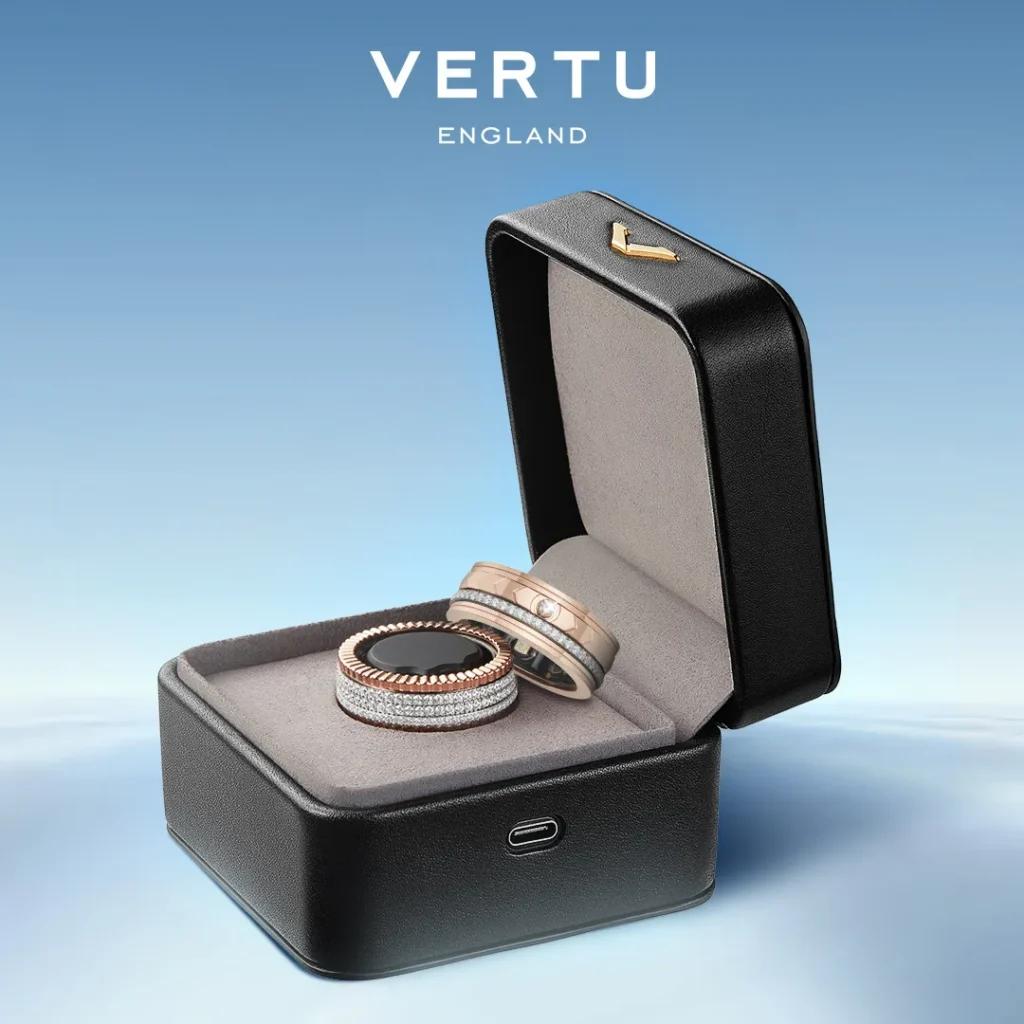 A premium VERTU smart ring, representing the fusion of luxury jewellery and advanced technology.