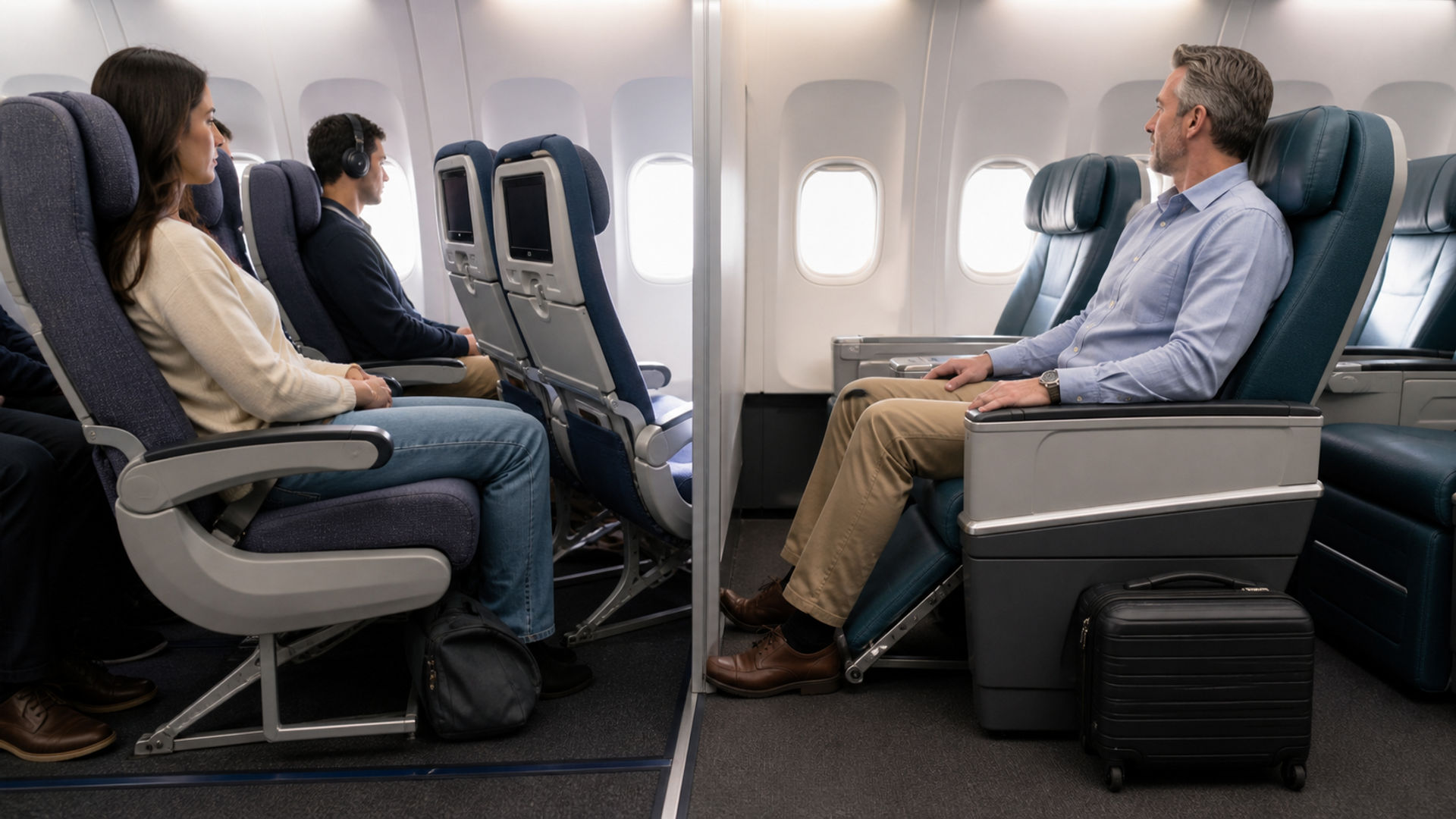 Premium Economy vs Economy shown as a practical comparison