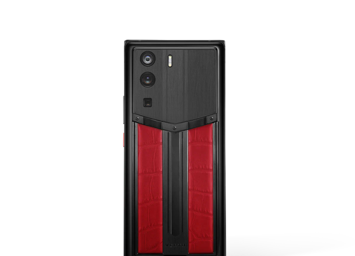 A close-up of the Vertu Phantom Series OWS AI Earbuds showing the intricate design and premium materials.
