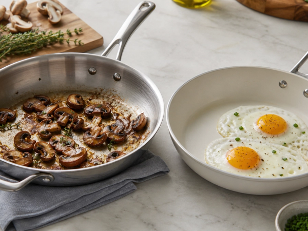 Stainless Steel vs Ceramic Cookware shown as a practical side-by-side comparison