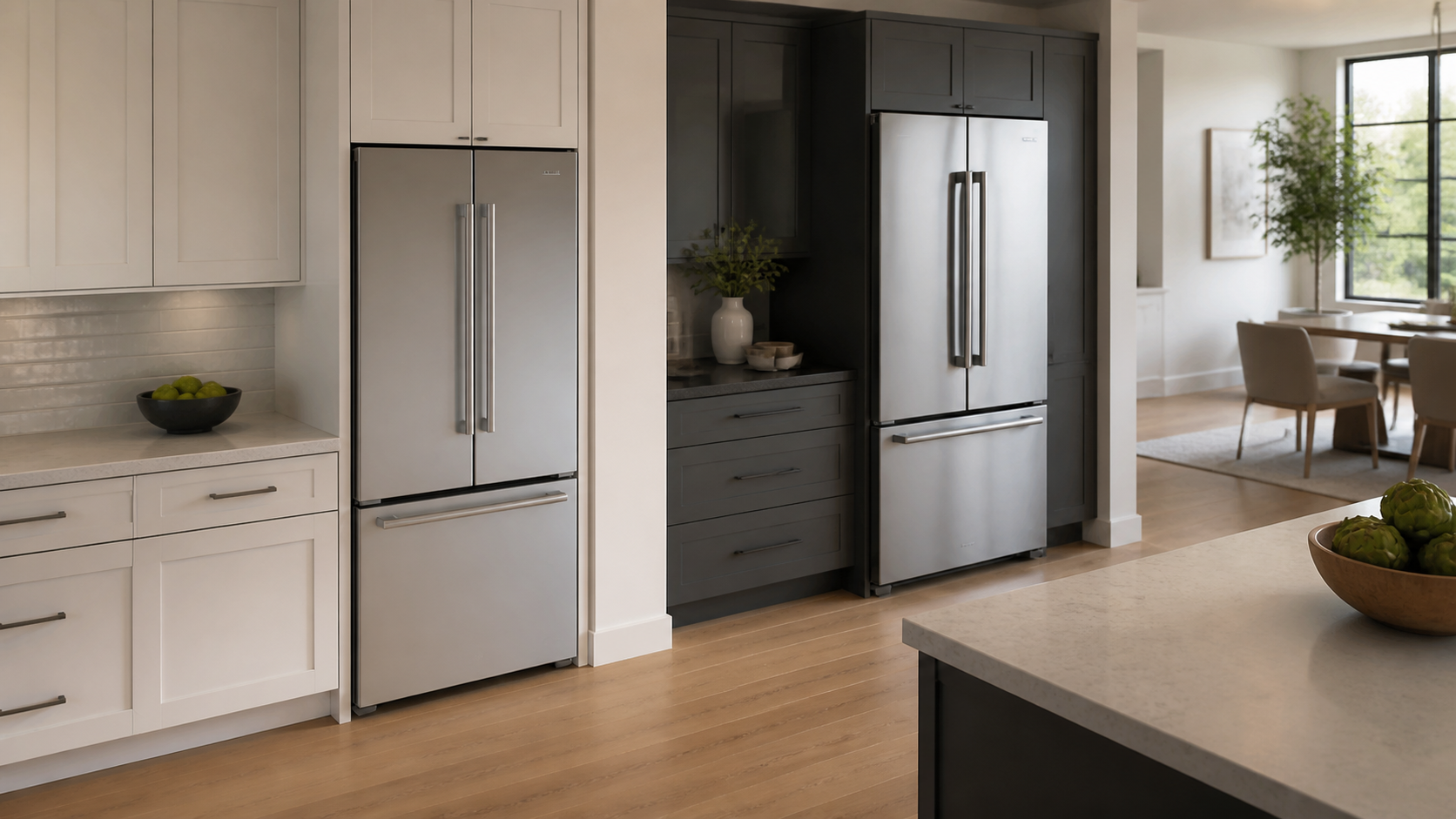 Counter-Depth vs Standard-Depth Refrigerator shown as a practical side-by-side comparison