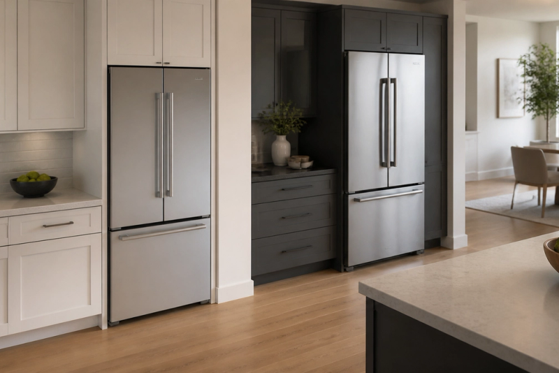 Counter-Depth vs Standard-Depth Refrigerator shown as a practical side-by-side comparison
