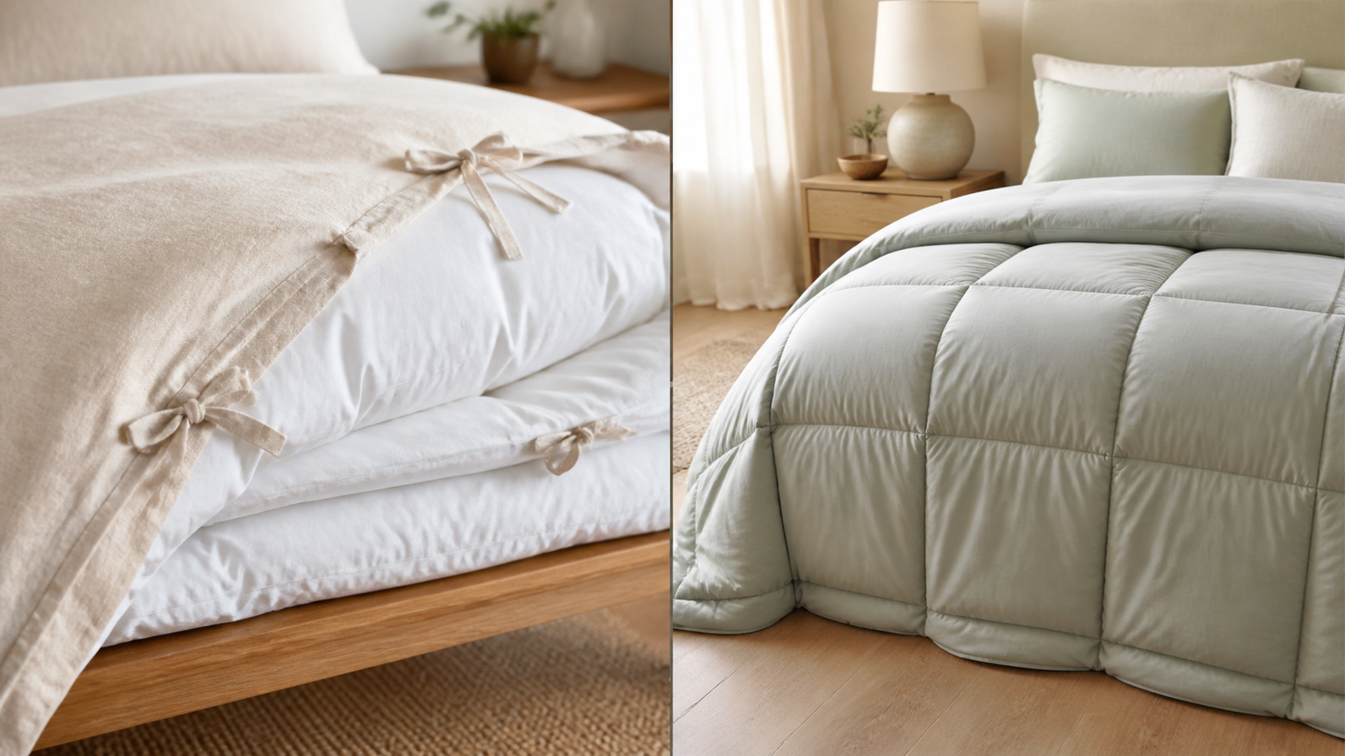 Duvet vs Comforter shown as a practical comparison