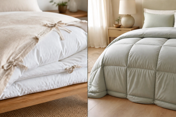 Duvet vs Comforter shown as a practical comparison