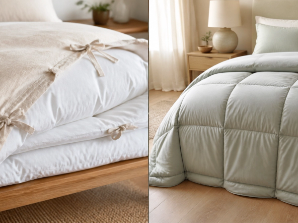 Duvet vs Comforter shown as a practical comparison
