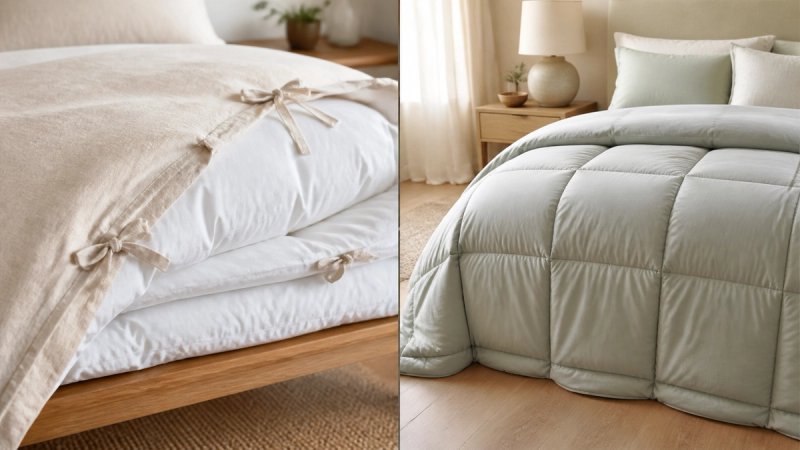 Duvet vs Comforter shown as a practical comparison