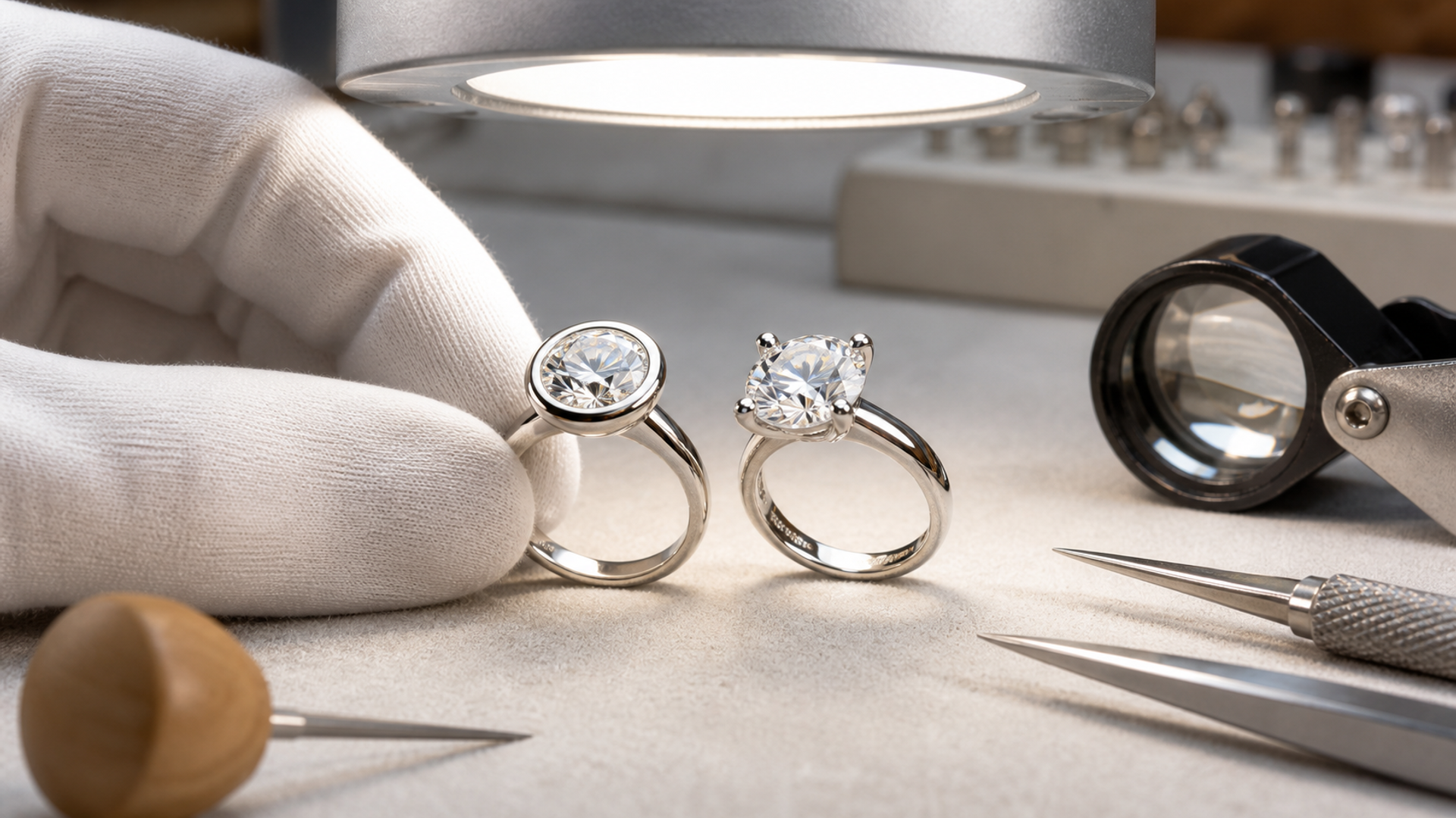 Bezel vs Prong Setting shown as a practical comparison