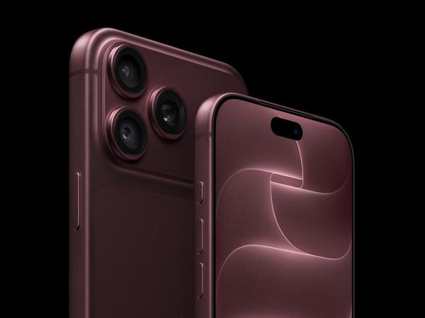 Official Apple product image showing the iPhone 18 Pro and iPhone 18 Pro Max in burgundy.