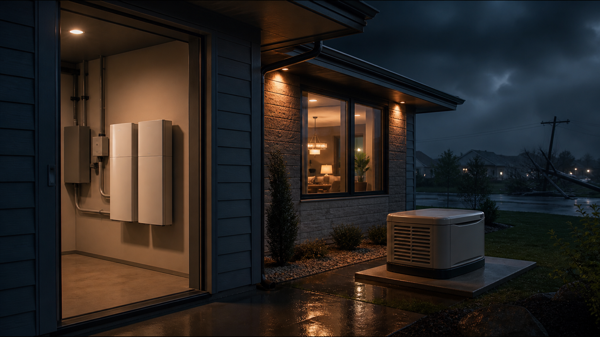 Home Battery Backup vs Generator shown as a practical comparison