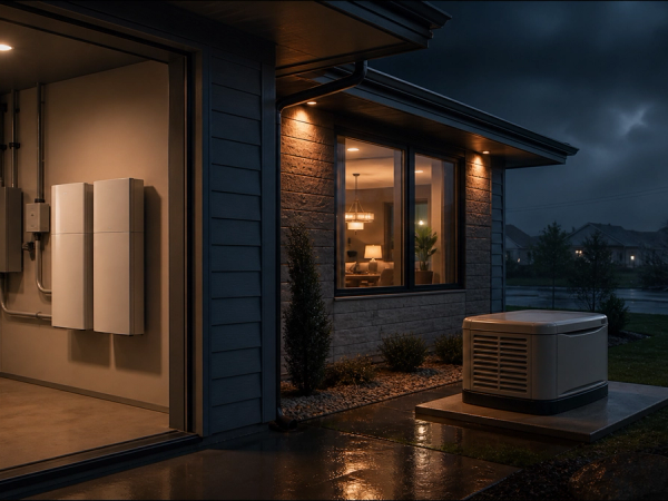 Home Battery Backup vs Generator shown as a practical comparison