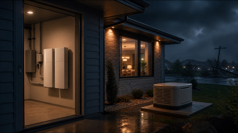 Home Battery Backup vs Generator shown as a practical comparison