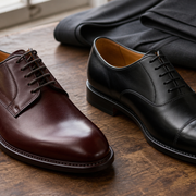 Derby vs Oxford Shoes shown in a practical side-by-side comparison