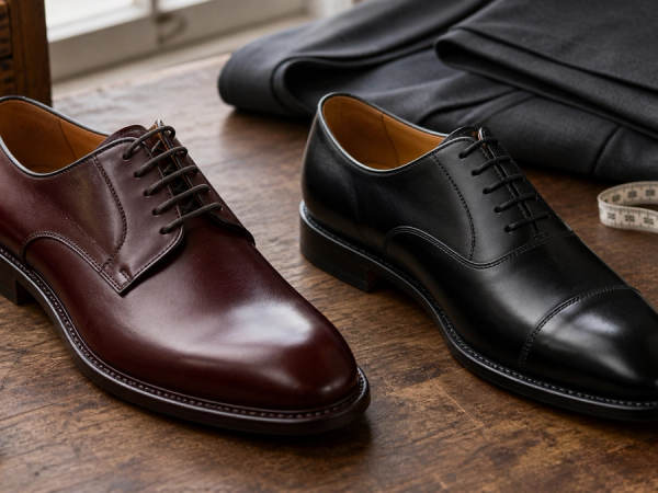 Derby vs Oxford Shoes shown in a practical side-by-side comparison