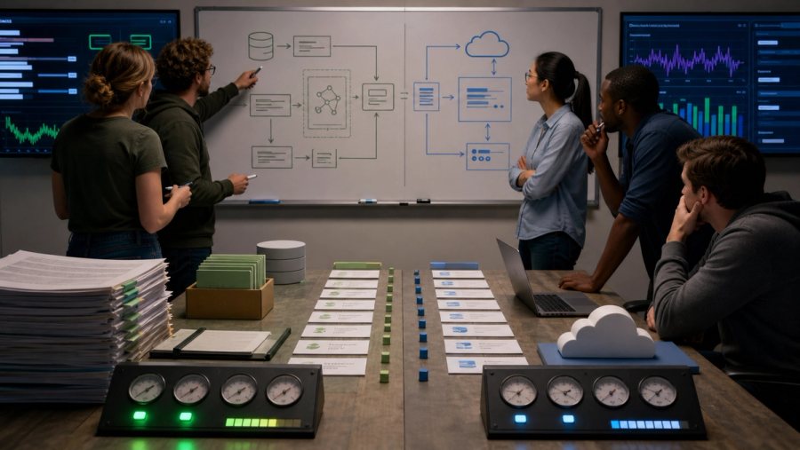 Engineering team auditing open-model and frontier-model retrieval quality, latency and cost