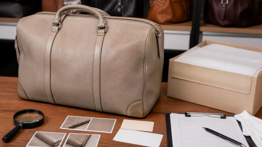 A pre-owned luxury bag assessed for condition, provenance, authentication and repair cost