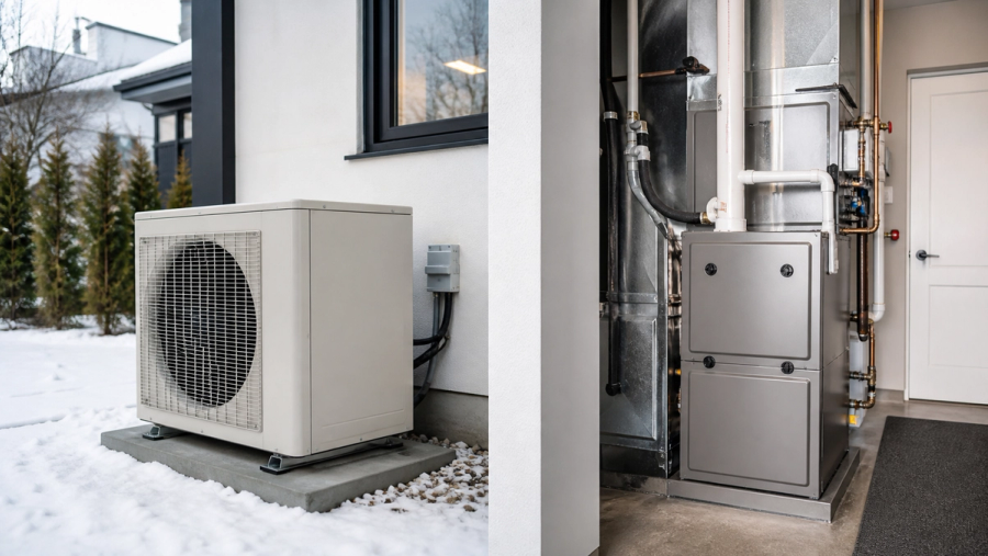 Heat Pump vs Furnace shown as a practical side-by-side comparison
