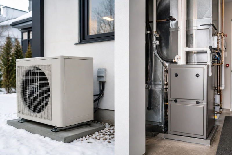 Heat Pump vs Furnace shown as a practical side-by-side comparison