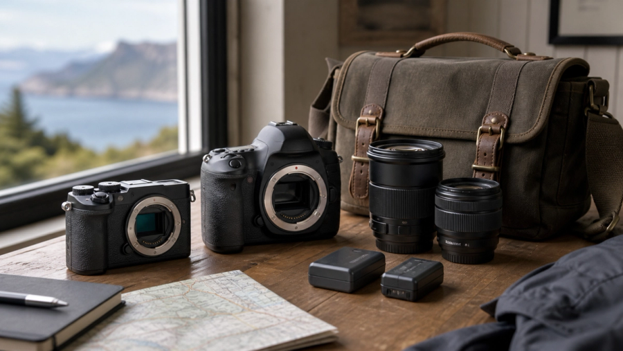 Mirrorless vs DSLR Camera shown as a practical side-by-side comparison