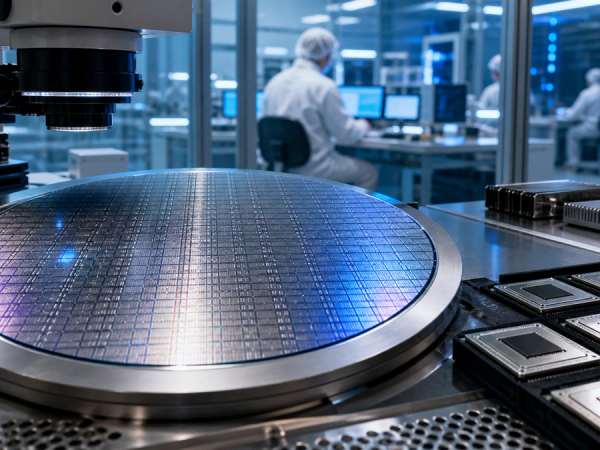 AI engineers reviewing a custom accelerator board and model performance dashboards
