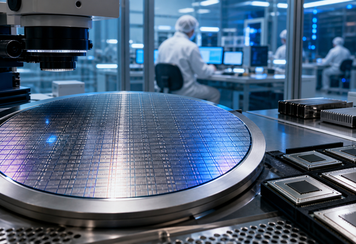 AI engineers reviewing a custom accelerator board and model performance dashboards