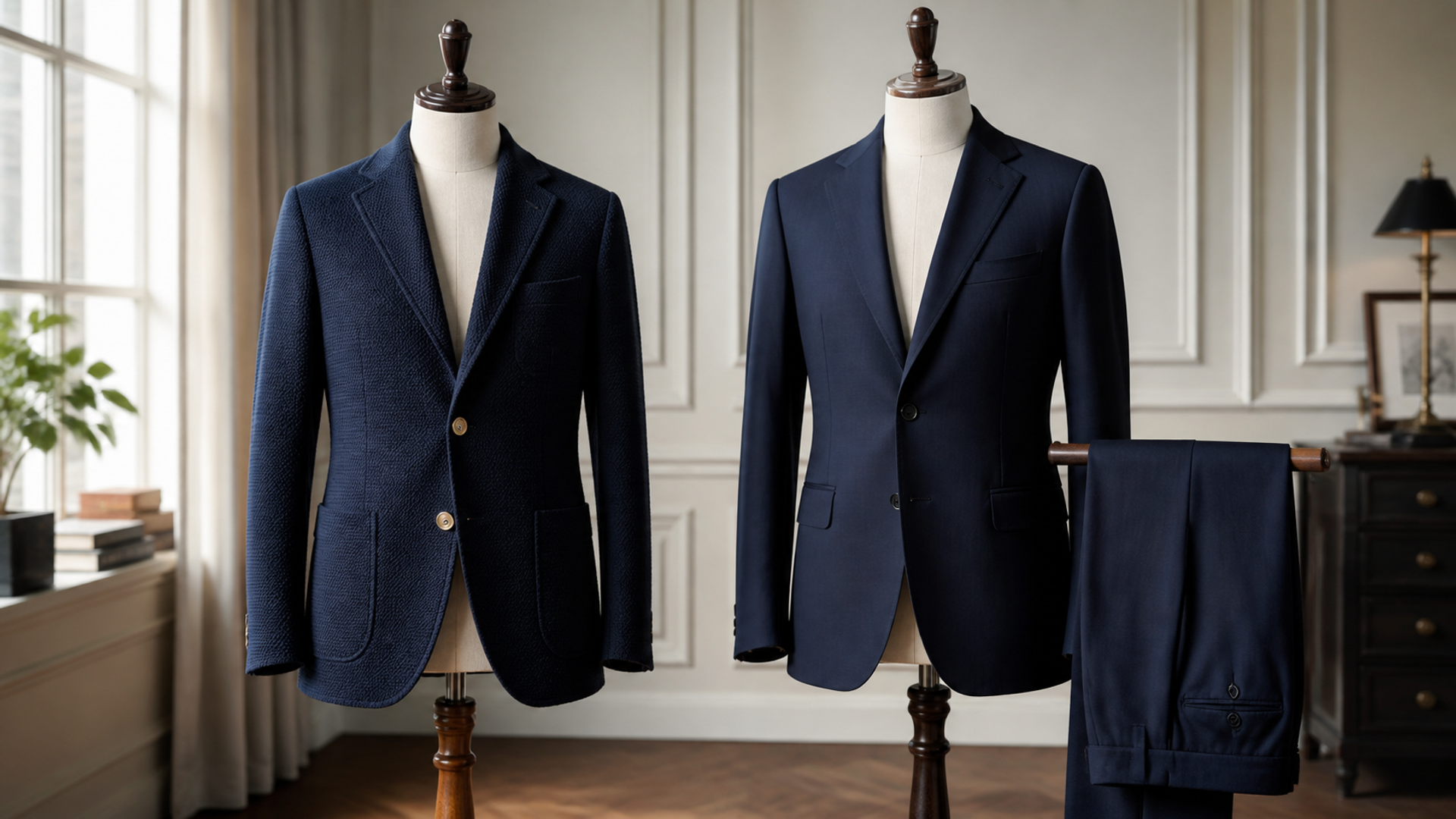 Blazer vs Suit Jacket shown in a practical side-by-side comparison